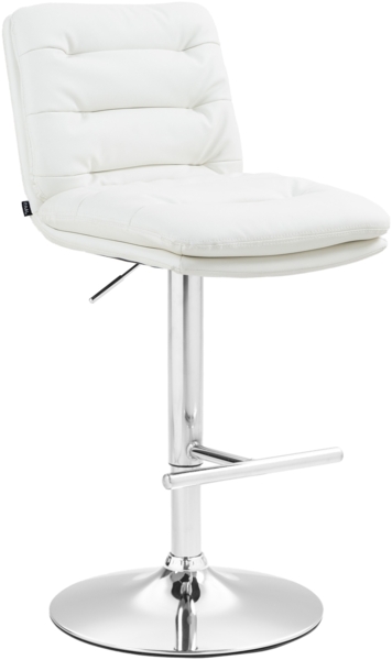 CLP Barhocker Damar Kunstleder höhenverstellbar und drehbar,weiß chrom