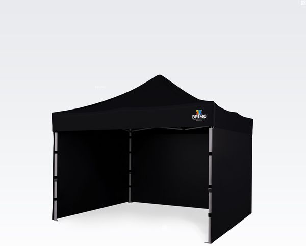 Premium Gartenpavillon 3 x 3 m Wasserdicht Aluminium | Höchste Beständigkeit - mit 3 Wänden - Schwarz