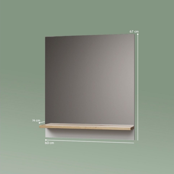 Livinity® Badezimmerspiegelschrank Timavo, Weiß/Artisan-Eiche, 60x67 cm mit Regal Bild 2