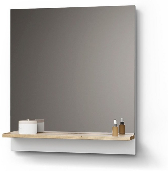Livinity® Badezimmerspiegelschrank Timavo, Weiß/Artisan-Eiche, 60x67 cm mit Regal Bild 1
