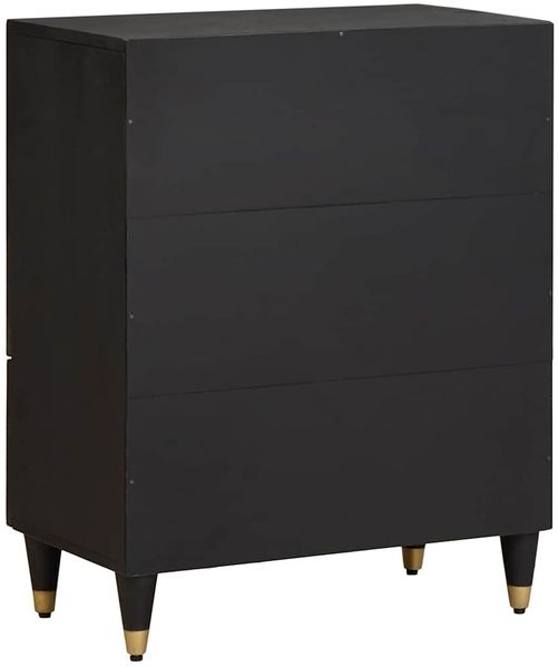Sideboard, Kommode Schwarz 60 x 33 x 75 cm Massivholz Mango j2576p Bild 4