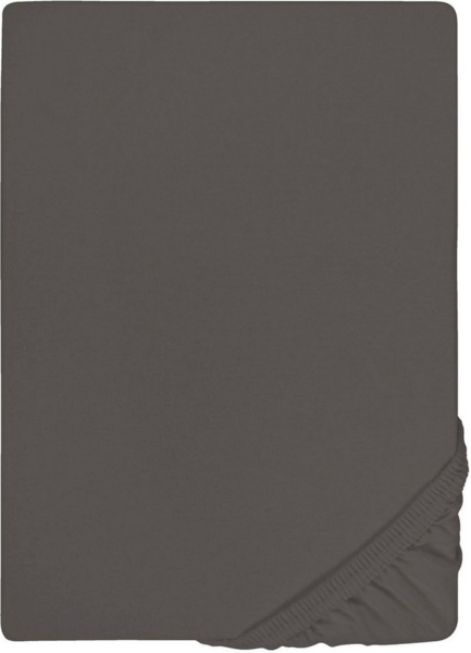 biberna Jersey-Elastic-Topper-Spannbetttuch 0077641, dunkelgrau, 1x 90x190 cm - 100x220 cm