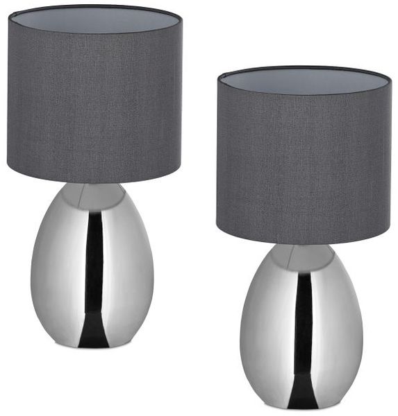 Relaxdays Nachttischlampe 2er Set