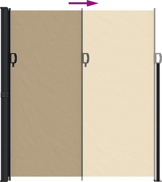 vidaXL Seitenmarkise Ausziehbar Beige 220x500 cm 4004480 Bild 5