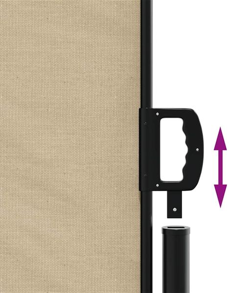 vidaXL Seitenmarkise Ausziehbar Beige 220x500 cm 4004480 Bild 6