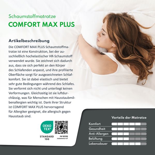 Matratze 90x200 cm COMFORT MAX Plus 24 cm 7 Zonen H4 Kaltschaum Wellness Bild 4
