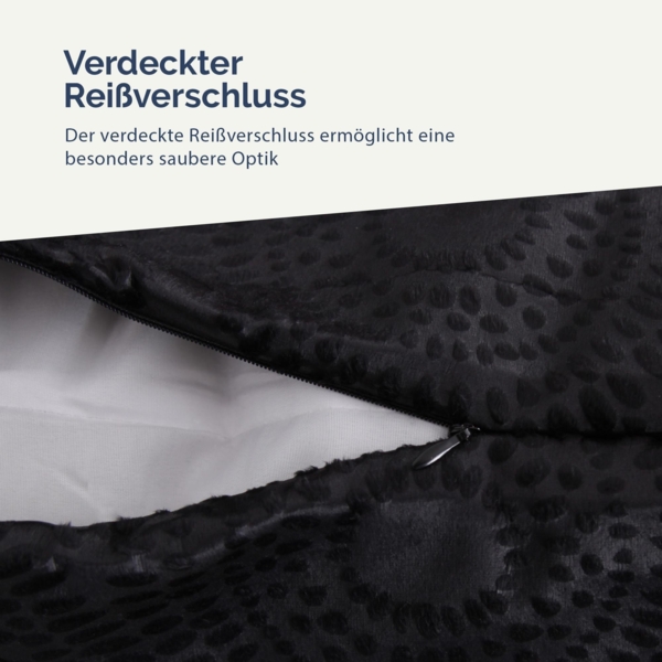 Kissenhülle 50x50 mit verd. Reißverschluss, ( Schwarz ) Kissenbezug Punkte, Dekorative Kissenbezüge, weicher Bezug für Kissen Bild 3