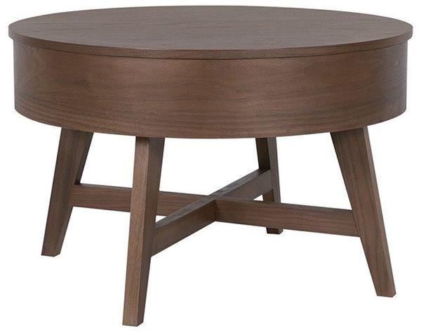 riess-ambiente Couchtisch KYOTO 70cm braun - Mangoholz, Massiv, Walnuss-Design, mit Stauraum (Einzelartikel, 1-St), Runder Beistelltisch - ideal für Wohn- und Schlafzimmer oder Lofts Bild 2