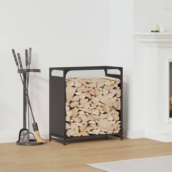 vidaXL Brennholzregal Schwarz 60x28x65 cm Kaltgewalzter Stahl 864199