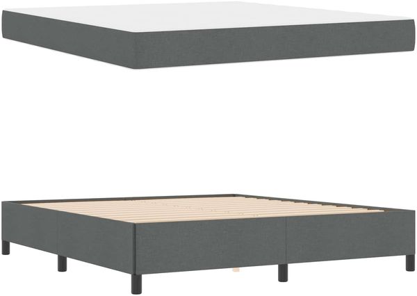 vidaXL Boxspringbett Dunkelgrau 180 x 200 cm Stoff 3398879 Bild 5
