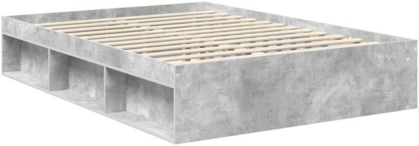 vidaXL Bettrahmen mit Kopfteil Beton 140 x 200 cm Massives Kiefernholz 3412482 Bild 5