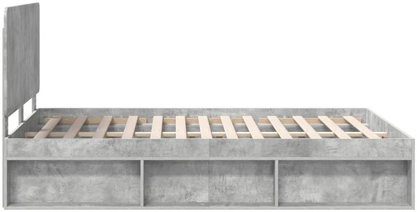 vidaXL Bettrahmen mit Kopfteil Beton 140 x 200 cm Massives Kiefernholz 3412482 Bild 8