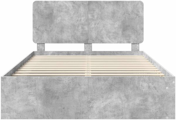 vidaXL Bettrahmen mit Kopfteil Beton 140 x 200 cm Massives Kiefernholz 3412482 Bild 7