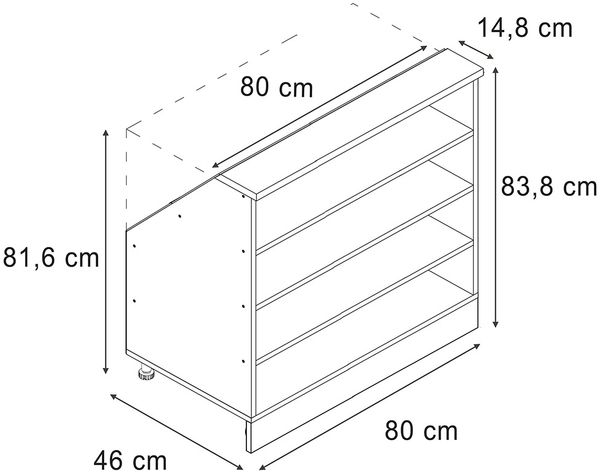 Dachschrägenschrank Rion Anthrazit 80 x 81.6 cm mit 4 Fächern Vicco Bild 2