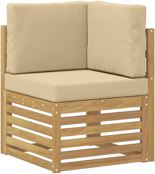 vidaXL Ecksofa Set 7 pcs Weiß und Beige 304 x 126,5 x 73 cm Polyester 3392418 Bild 4