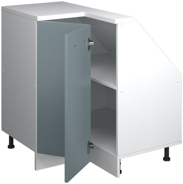 Dachschrägenschrank Eckschrank Rion Blau-Grau/Weiß 75.6 x 81.6 cm mit 1 Tür Vicco Bild 4