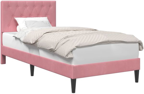 vidaXL Bettrahmen mit Kopfteil Rosa 80 x 200 cm Samt 42027628 Bild 2