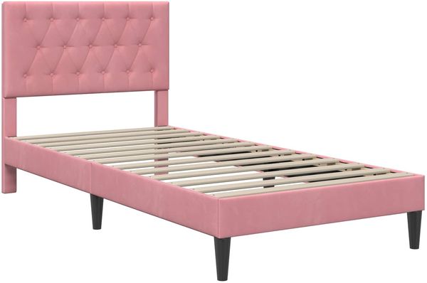 vidaXL Bettrahmen mit Kopfteil Rosa 80 x 200 cm Samt 42027628 Bild 3