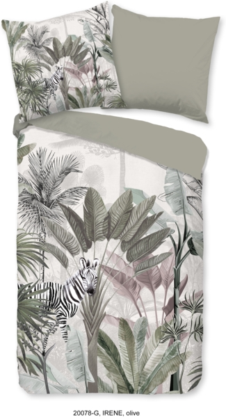 good morning Renforcé Bettwäsche 3 teilig Bettbezug 200x200 cm Kissenbezug 80x80 cm Irene Green Bild 1