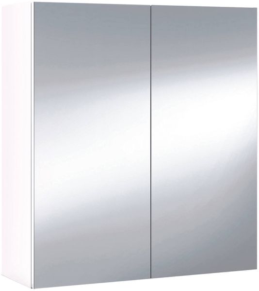 Dmora Hängeschrank Andaluso, Badezimmerschrank, Hängeschrank, glänzend Weiß60 x 21 x 65 cm, 2 Türen