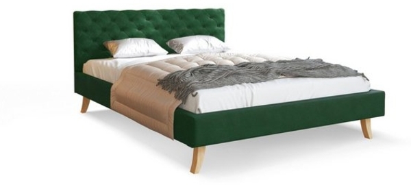 FDM Polsterbett Kalifornia Bettrahmen 120x200, 140x200, 160x200, 180x200cm (MADE IN EU - mit hochwertigem Velours Bezug, Bettrahmen, Bett, Optional mit Matratze bestellbar, mit großen gepolsterten Kopfteil aus hochwertigem Veloursstoff), Holzrahmen mit... Bild 4