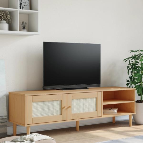 vidaXL TV-Schrank SENJA Rattan-Optik Braun 158x40x49 cm Kiefernholz 358043