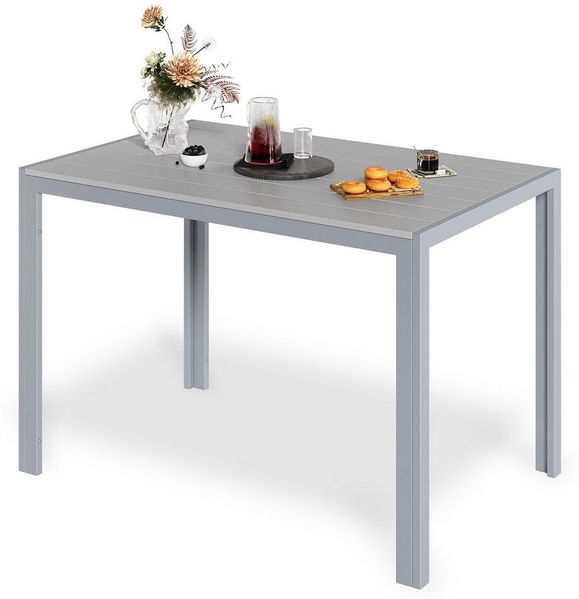TLGREEN Gartentisch 110x70cm WPC Balkontisch,Rechteckiger Terrassentisch, Esstisch Outdoor (Hitze- und Wetterbeständig, rutschfest, Brettbreite 9cm)