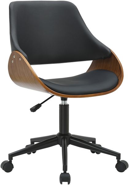 CLP Bürostuhl Sorrento Kunstleder höhenverstellbar 360 Grad drehbar mit Rollen,walnuss/schwarz
