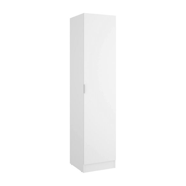 Dmora 1-Tür Mehrzweckschrank Nxy, Kleiderbügel für Schlafzimmer, Multifunktionsschrank, 41x52h184 cm, Weiß