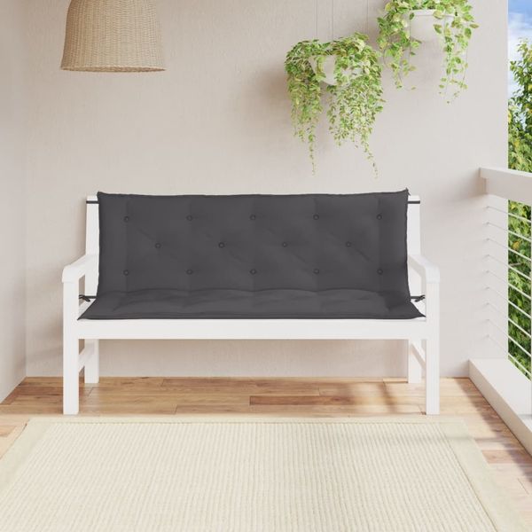 vidaXL Gartenbank-Auflage Anthrazit 150x(50+50)x7 cm Oxford-Gewebe 315016