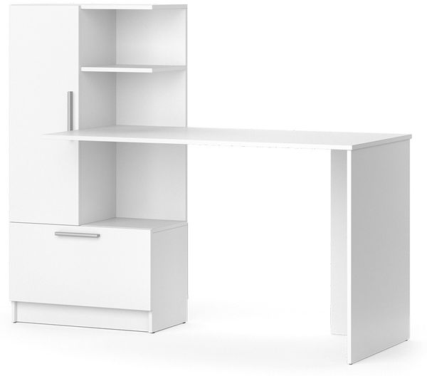 Vicco 'Tomy' Schreibtisch, Regalanbau, Weiß, 150 x 120,1 x 59,3 cm