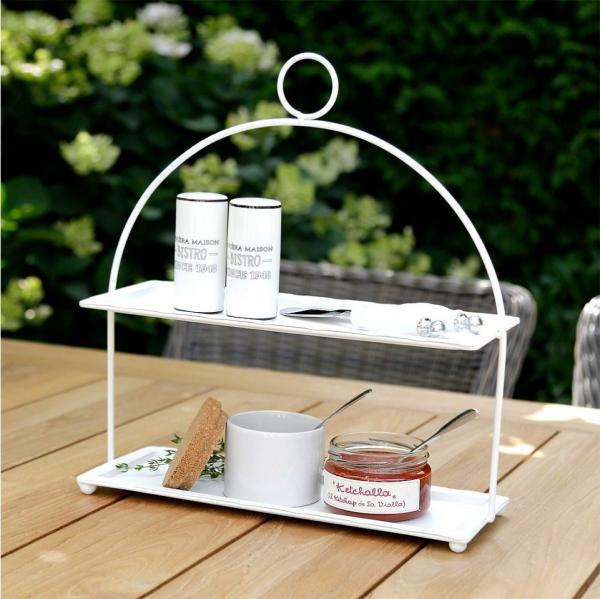 Grafelstein Etagere Gewürzetagere WHITE weiß aus Metall Etagere rechteckig extra schmal fü