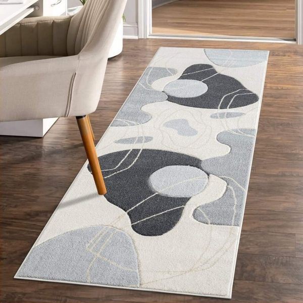 Carpet City Teppich BONITO 7158, rechteckig, Höhe: 11 mm, Läufer, Flachflor, Hochtief-Muster/ 3D-Effekt, Geo-Muster, Wohnzimmer