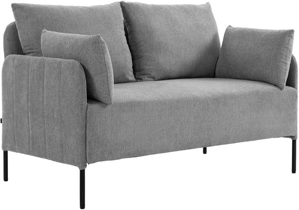 CLP Couch 2-Sitzer Ziden mit bequemen Kissen bis 300 kg belastbar,hellgrau