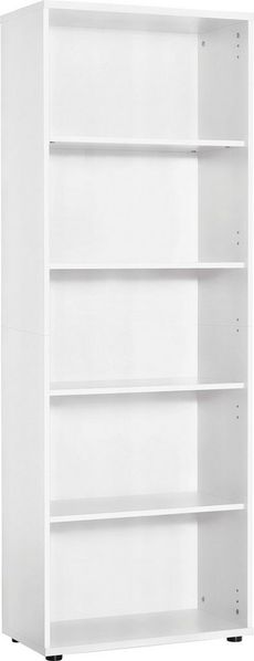 MÖBELPARTNER Hochregal Standregal Bücherregal Büroregal weiß 182,4 x 65,1 x 34,5
