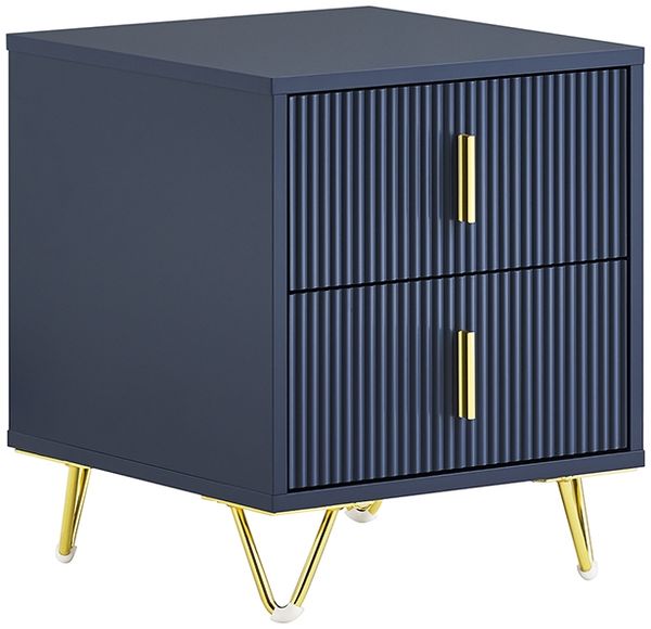 SoBuy FBT115-B Nachttisch, MDF, Lackiert, Dunkelblau, 40 x 47 x 36 cm