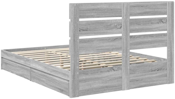 vidaXL Aufbewahrungsbett Graues Sonoma 160x200 cm Holzwerkstoff 3411887 Bild 9