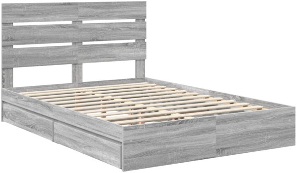 vidaXL Aufbewahrungsbett Graues Sonoma 160x200 cm Holzwerkstoff 3411887 Bild 3