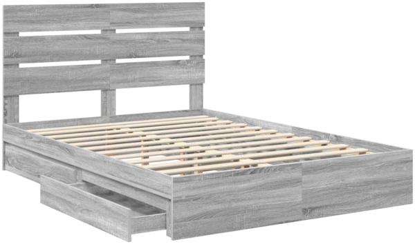 vidaXL Aufbewahrungsbett Graues Sonoma 160x200 cm Holzwerkstoff 3411887 Bild 4