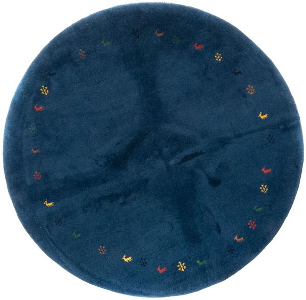 Gabbeh Teppich - Indus rund - 196 x 196 cm - blau