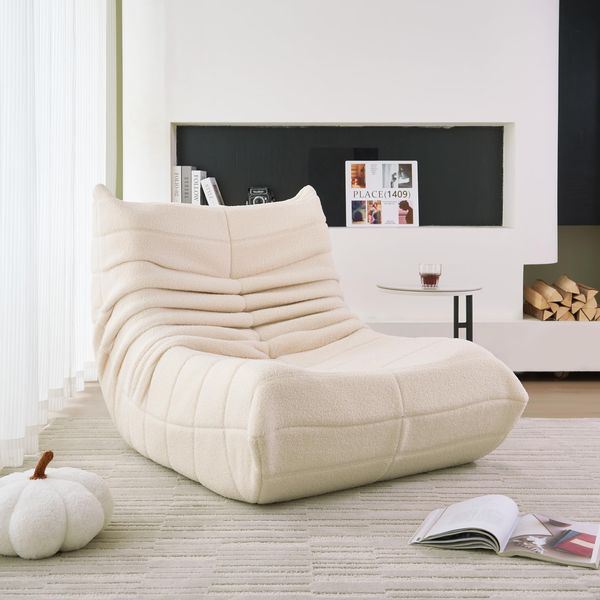 Sofa Einzelsofa, Einzelsessel, Relaxsessel, Klappbares Sofa 1 Teile Ergonomische Unterstützung - Ideal für Wohnzimmer,Weiß