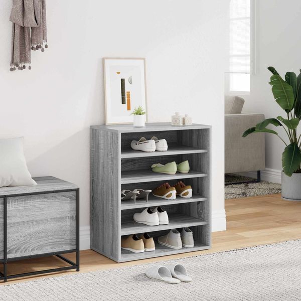 vidaXL Schuhschrank Räuchereiche 60x35x70 cm Holzwerkstoff 816014