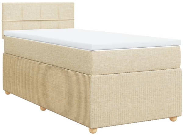 vidaXL Boxspringbett mit Matratze Creme 90x190 cm Stoff 3287316
