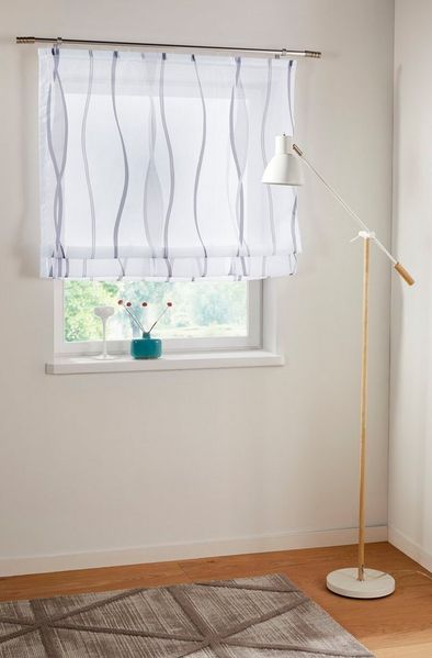 OTTO home Raffrollo Dimona, mit Klettschiene, Transparent, Voile, Polyester, Wellen
