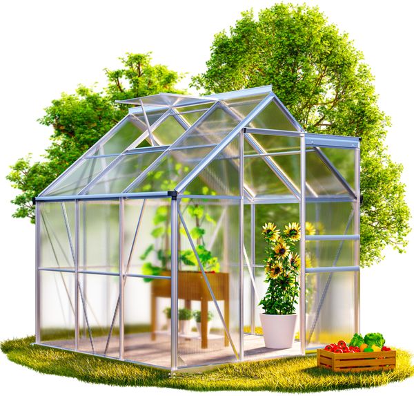 GARDEBRUK® Gewächshaus Aluminium 3,6m² 190x190cm inkl. Dachfenster
