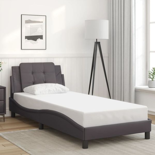 vidaXL Bettgestell ohne Matratze "Zadar" Grau 90x200 cm Kunstleder 3208159