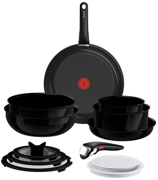 Tefal Pfannen-Set Ingenio Excellence Keramik, Aluminium (Set, 13-tlg), abnehmbarer Ingenio-Griff, Thermo-Signal, stapelbar, Induktion
