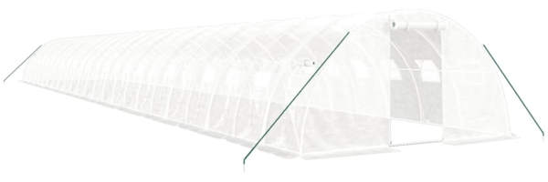 vidaXL Gewächshaus mit Stahlrahmen Weiß 96 m² 24x4x2 m 3188082