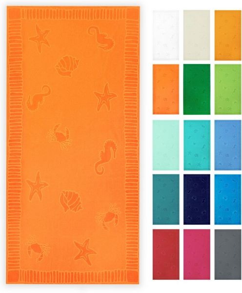 ZOLLNER Strandtuch, Frottier (1-St), 100x200 cm, 100% Baumwolle, vom Hotelwäschespezialisten