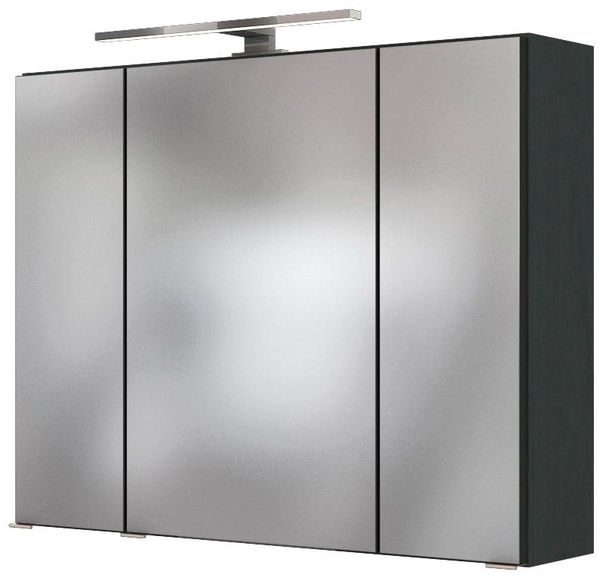 welltime Spiegelschrank Baabe Breite 80 cm, mit 3D-Effekt, dank 3 Spiegeltüren